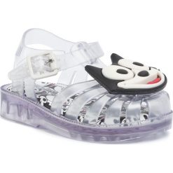 Sandały MELISSA - Mini Melissa Possession + Gato 32675 Clear/White/Black 53617. Białe sandały dziewczęce Melissa, z tworzywa sztucznego, bez zapięcia. Za 259,00 zł.