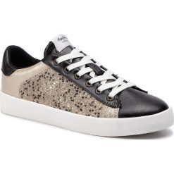 Sneakersy PEPE JEANS - Kioto Stars PLS30850 Black 999. Żółte półbuty damskie Pepe Jeans, na co dzień, bez wzorów, z jeansu, bez obcasa, na płaskiej podeszwie, bez zapięcia. W wyprzedaży za 139,00 zł.