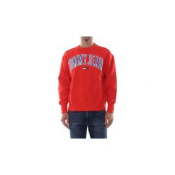 Bluzy Tommy Jeans DM0DM06319 CLEAN COLLEGIATE. Czerwone bluzy męskie Tommy Jeans, s, bez wzorów, z jeansu, bez kołnierzyka, bez rękawów, bez kaptura. Za 295,98 zł.