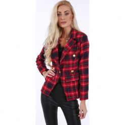 Czerwona marynarka elegancka 0219. Czerwone marynarki damskie Fasardi, xl, bez wzorów. Za 159,00 zł.