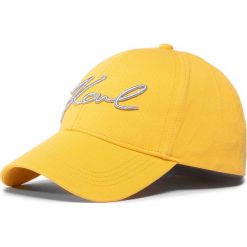 Czapka z daszkiem KARL LAGERFELD - 201W3407 Yellow A730. Żółte czapki męskie KARL LAGERFELD, bez wzorów, z bawełny. Za 249,00 zł.