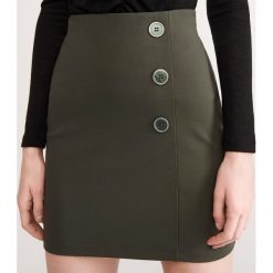 Spódnica mini - Khaki. Brązowe spódniczki damskie Reserved, s, bez wzorów, mini. Za 49,99 zł.