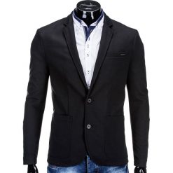 MARYNARKA MĘSKA CASUAL M56 - CZARNA. Czarne marynarki męskie casual marki Ombre Clothing, m, z poliesteru. Za 109,00 zł.