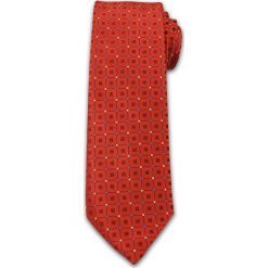 Jaskrawy, Męski Krawat w Oryginalny Wzór- Chattier - 6,7 cm - Pomarańczowy KRCH1022. Pomarańczowe krawaty męskie Chattier, bez wzorów, z tkaniny, eleganckie. Za 39,00 zł.
