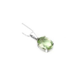 Colare Ametyst Zielony Szlif Owalny srebro. Zielone naszyjniki damskie Brazi druse jewelry, z ametystem, srebrne. Za 450,00 zł.