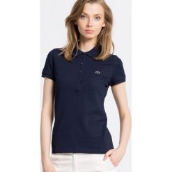 Lacoste - Top. Niebieskie bluzki damskie Lacoste, z elastanu. Za 419,90 zł.