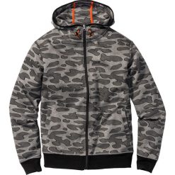 Bejsbolówki męskie: Bluza rozpinana funkcyjna Slim Fit bonprix szary melanż z nadrukiem