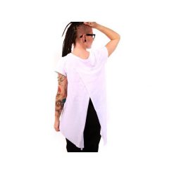 T-shirt z kopertowymi plecami Biały. Białe t-shirty damskie Sthorm, uniwersalny, bez wzorów, z bawełny, z asymetrycznym kołnierzem. Za 199,00 zł.