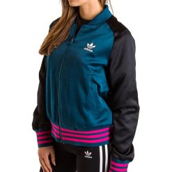 ADIDAS SATIN BOMBER TRACK JACKET > ED4764. Bluzy damskie Adidas, s, w paski, z elastanu, bez rękawów, długie, bez kaptura. W wyprzedaży za 219,99 zł.