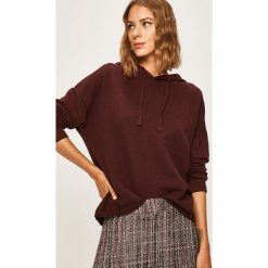 Answear - Bluza. Brązowe bluzy damskie ANSWEAR, s, bez wzorów, z bawełny, bez rękawów, z kapturem. W wyprzedaży za 69,90 zł.
