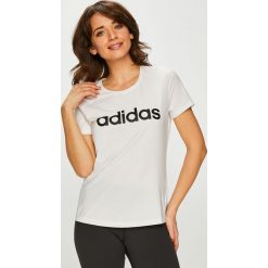 Adidas Performance - Top. Białe topy damskie adidas Performance, s, z nadrukiem, z elastanu, z okrągłym kołnierzem. Za 99,90 zł.