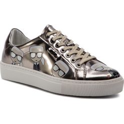 Sneakersy KARL LAGERFELD - KL61015 Dk Silver Mirror Lthr. Szare półbuty damskie KARL LAGERFELD, ze skóry. W wyprzedaży za 579,00 zł.