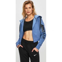 Nike - Bluza. Niebieskie bluzy damskie Nike, s, z nadrukiem, z bawełny, bez rękawów, z kapturem. Za 349,90 zł.