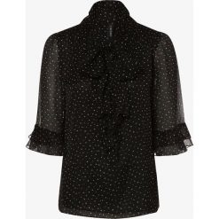 Marc Cain Collections - Bluzka damska, czarny. Czarne bluzki damskie Marc Cain Collections, bez wzorów, z szyfonu, z falbankami, bez rękawów. Za 639,95 zł.