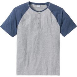 T-shirty męskie: T-shirt z rękawami reglanowymi Regular Fit bonprix jasnoszary melanż – indygo