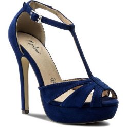 Sandały MENBUR - 07505 Dazzling Blue 0066. Niebieskie klapki damskie marki Menbur, bez wzorów, ze skóry ekologicznej, bez obcasa, na obcasie. W wyprzedaży za 199,00 zł.