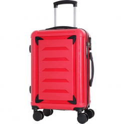 Walizka w kolorze czerwonym - 39 l. Czerwone walizki Bagstone & Travel One, z materiału. W wyprzedaży za 239,95 zł.