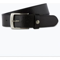 Pierre Cardin - Męski pasek skórzany, czarny. Czarne paski męskie Pierre Cardin, w paski, ze skóry, klasyczne. Za 149,95 zł.