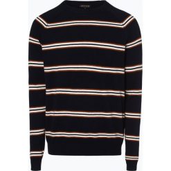 Review - Sweter męski, niebieski. Niebieskie swetry klasyczne męskie Review, l, w paski, z wełny. Za 179,95 zł.