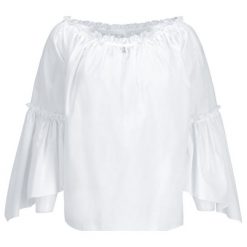 Bluzka Patrizia Pepe 2J2231/A4Y9-W103. Białe bluzki damskie Patrizia Pepe, bez wzorów, bez kołnierzyka, bez rękawów. W wyprzedaży za 379,00 zł.