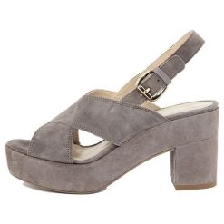 Eye Damskie Sandały 41 Szary. Szare sandały damskie Eye, bez wzorów, z zamszu, bez obcasa, na platformie, bez zapięcia. Za 259,00 zł.