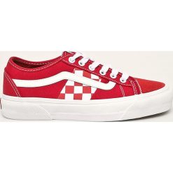 Vans - Tenisówki. Czerwone trampki i tenisówki damskie Vans, bez wzorów, ze skóry, na sznurówki. W wyprzedaży za 249,90 zł.