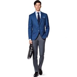 Marynarka Granatowa Pula. Szare marynarki męskie LANCERTO, m, bez wzorów, z bawełny, eleganckie. W wyprzedaży za 399,90 zł.