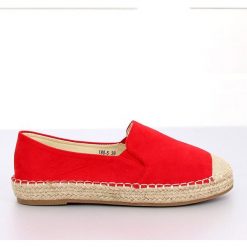 Espadryle damskie czerwone 180-5 Red. Czerwone espadryle damskie ButyModne, bez wzorów, z tkaniny, bez obcasa. Za 75,77 zł.