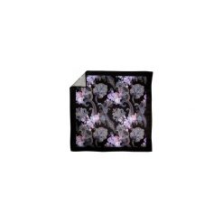 Czarna poszetka w niebiesko-fioletowy wzór floral E227. Niebieskie poszetki męskie Modini Moda Męska, bez wzorów, casualowe. Za 29,70 zł.