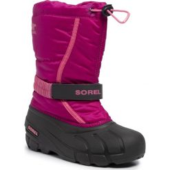 Śniegowce SOREL - Youth Flurry NY1965 Deep Blush/Tropic Pink 684. Różowe śniegowce chłopięce Sorel, bez zapięcia. Za 299,00 zł.