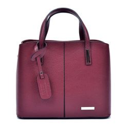 Torebki klasyczne damskie: Skórzana torebka w kolorze bordowym – (S)26,5 x (W)31 x (G)14,5 cm