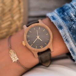 Zegarek Neat Zegarek damski wiąz drewniany szaro-złoty 38mm. Szare zegarki damskie Neat, złote. Za 324,00 zł.