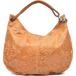 Shopper bag damskie: Skórzana torebka w kolorze koniaku – (S)30 x (W)25 x (G)6,5 cm