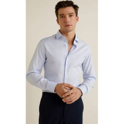Mango Man - Koszula Barbera. Niebieskie koszule męskie Mango Man, s, bez wzorów, z bawełny, eleganckie, bez kołnierzyka, z długim rękawem. Za 199,90 zł.