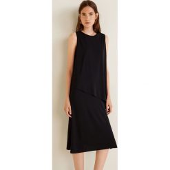 Mango - Sukienka Creppe. Szare sukienki na komunię Mango, na co dzień, l, z elastanu, casualowe, z okrągłym kołnierzem, midi, proste. Za 139,90 zł.