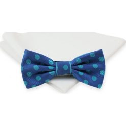 Stylowa mucha + poszetka - Chattier MUCH0306. Niebieskie muszki męskie Chattier, na imprezę, w paski, eleganckie. Za 44,00 zł.