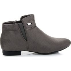 Botki damskie: ALLIE ciemnoszare botki płaskie