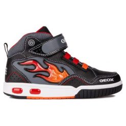 Geox Buty Za Kostkę Chłopięce Gregg 24 Czarny/Czerwony. Czerwone buty chłopięce sportowe Geox, z gumy, za kostkę. Za 259,00 zł.