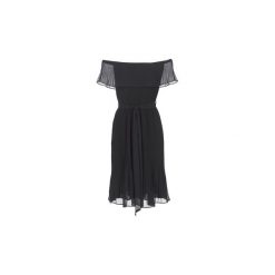 Sukienki krótkie MICHAEL Michael Kors RUFFLE PLEAT DRS. Czarne sukienki damskie marki MICHAEL Michael Kors, s, bez wzorów, bez kołnierzyka, z krótkim rękawem, krótkie, mini. Za 831,20 zł.
