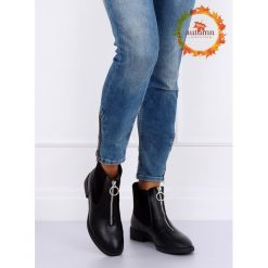 Botki sztyblety czarne YF0531 BLACK. Czarne botki damskie obuwie damskie, z tkaniny, klasyczne, bez obcasa, bez zapięcia. Za 78,03 zł.