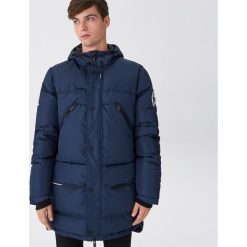 Parka z naturalnym puchem - Granatowy. Niebieskie parki męskie House, xl, z puchu. W wyprzedaży za 269,99 zł.