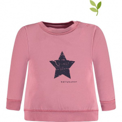 Bluza w kolorze jasnoróżowym. Czerwone bluzy niemowlęce bellybutton, z nadrukiem, z bawełny. W wyprzedaży za 37,95 zł.