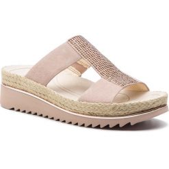 Espadryle GABOR - 23.720.13 Engl. Rose. Różowe espadryle damskie Gabor, z aplikacjami, ze skóry, bez obcasa. W wyprzedaży za 319,00 zł.