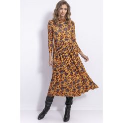 Sukienka midi boho - Ceylonyellow, s. Sukienki damskie e-margeritka.pl, s, bez wzorów, z bawełny, eleganckie, bez kołnierzyka, bez rękawów, midi. Za 179,99 zł.