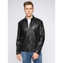 Kurtka skórzana Trussardi Jeans 52S00414. Czarne kurtki męskie Trussardi Jeans, s, bez wzorów, z jeansu, bez kaptura. W wyprzedaży za 659,00 zł.