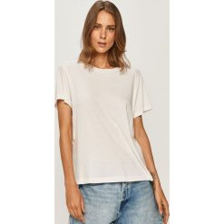 Marc O'Polo - T-shirt. Szare bluzki damskie Marc O'Polo, s, bez wzorów, z bawełny, casualowe, z okrągłym kołnierzem. W wyprzedaży za 99,90 zł.