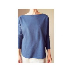 Lekka bluza kimonocięta jeans. Niebieskie bluzy damskie marki One mug a day, bez wzorów, z bawełny, bez rękawów, bez kaptura. Za 169,00 zł.