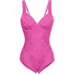 Body na fiszbinach bonprix różowy. Różowe body damskie bonprix, z haftami, z bawełny. Za 109,99 zł.