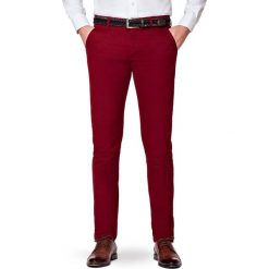 Spodnie Bordowe Chino Paul. Czerwone spodnie męskie LANCERTO, na co dzień, s, bez wzorów, z elastanu, eleganckie. W wyprzedaży za 199,90 zł.