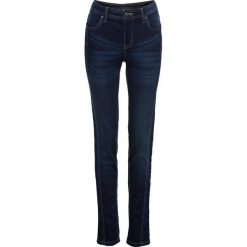 Dżinsy jogger STRAIGHT bonprix ciemnoniebieski. Niebieskie jeansy damskie marki bonprix, z jeansu. Za 79,99 zł.
